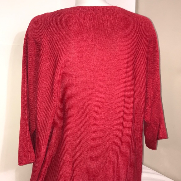Isabella D. Ruby Red Sparkle Modal Long Sleeve Top - Picture 8 of 11